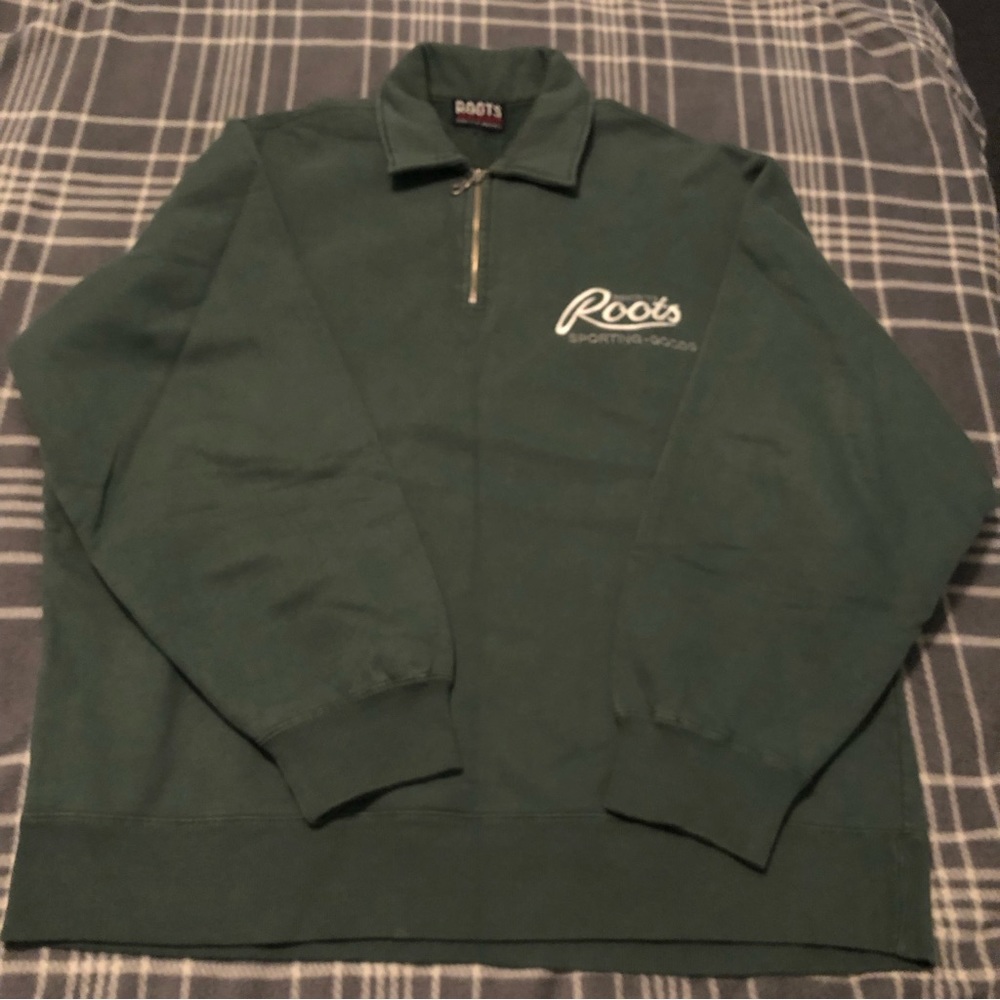 ROOTS Athletics Vintage Roots Sporting Goods Since ‘73 Green Pullover Sweatshirt